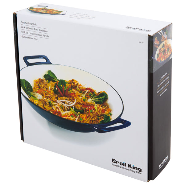 Wok de parrilla de hierro fundido