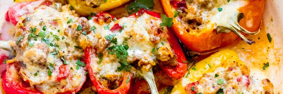 Sausage and rice stuffed peppers