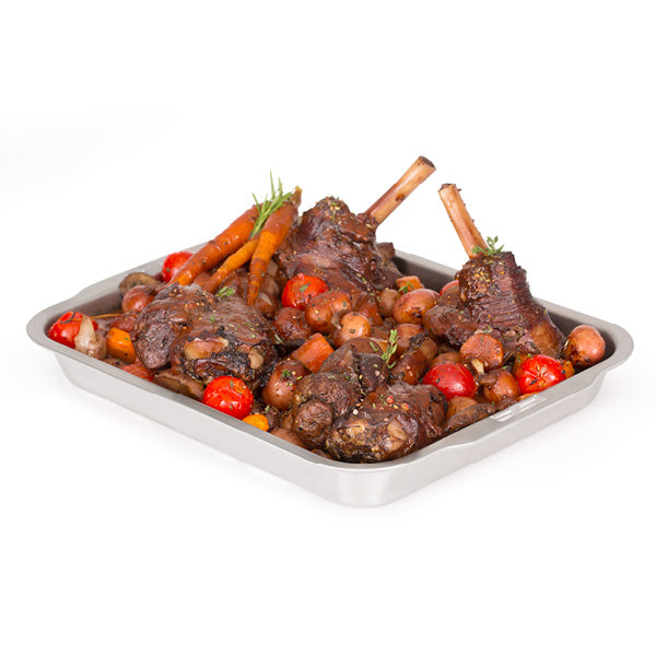 Bandeja de acero inoxidable para asar y recoger goteo